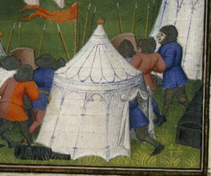 Round tent in a manuscript