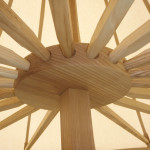 Solid ash center-pole, hub, and spokes